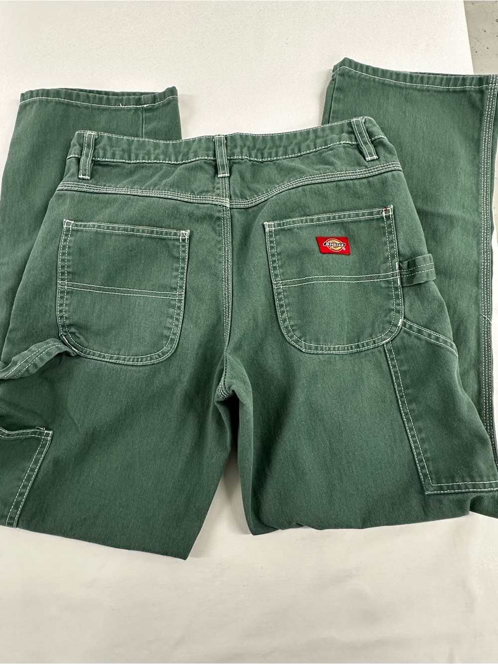 💚🔥🔨Dickies Girl CP20 Sage Green Contrast Stitch Carpenter Pants Size 7/28 - Picture 3 of 7